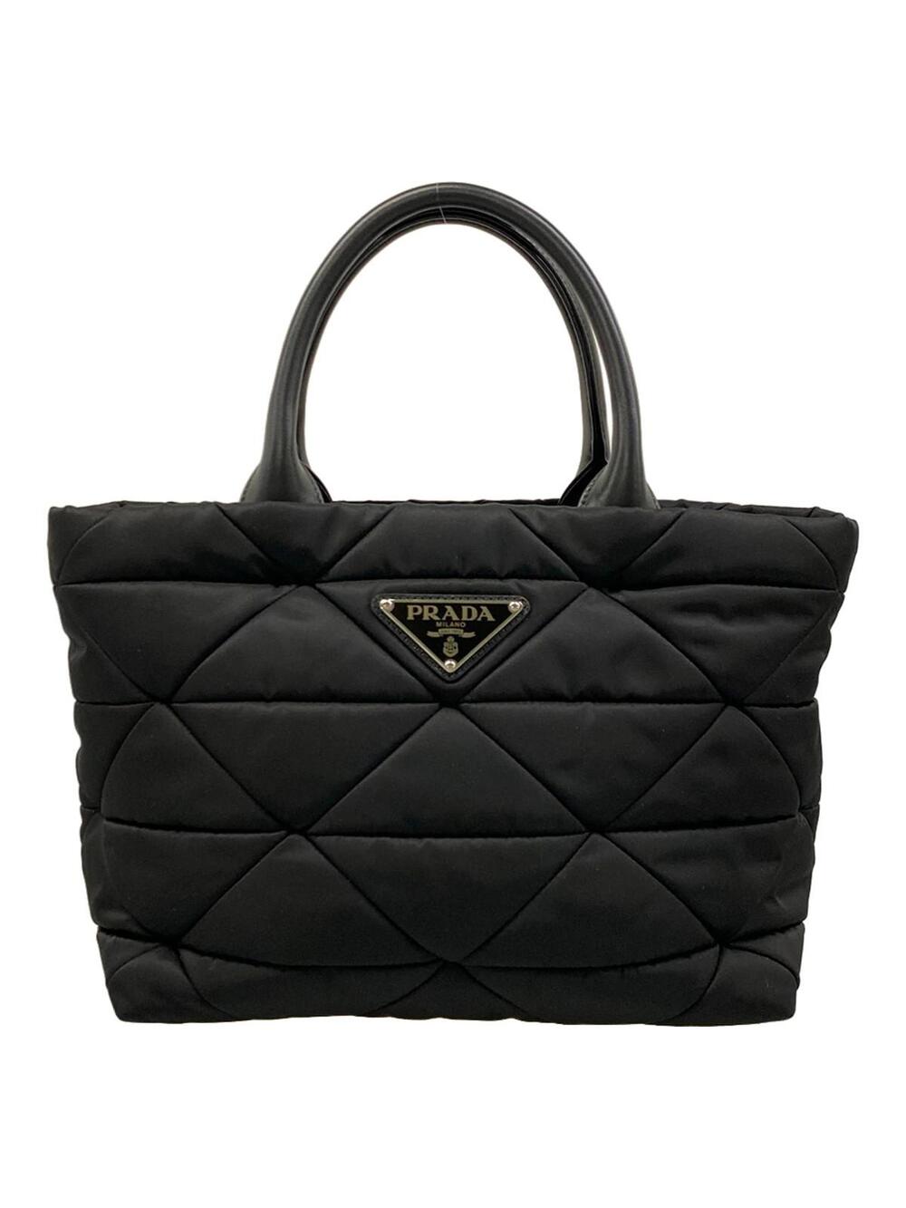 Prada Black Nylon Leather Handbag #305134P21B